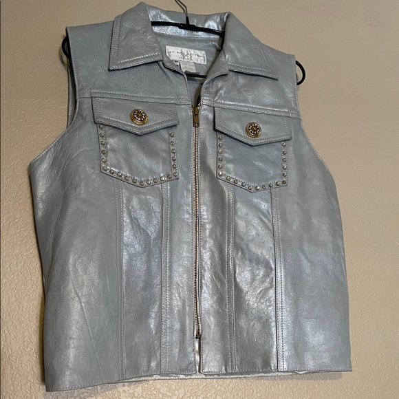 Jackets & Blazers - ST MAAETEN VINTAGE GENUINE LEATHER STUDDED VEST
